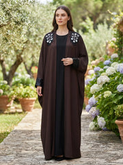 Embroidery Upper Abaya Set