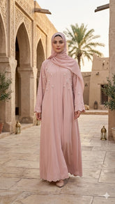 HALF BOBY EMBROIDERY ABAYA
