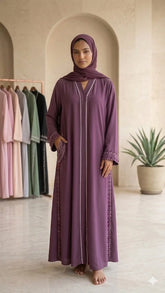 LUXURY EMBROIDERED POCKET ABAYA