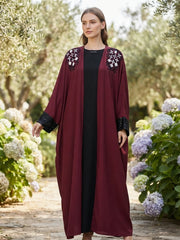 Embroidery Upper Abaya Set