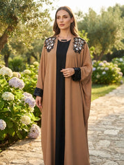 Embroidery Upper Abaya Set