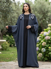 Embroidery Upper Abaya Set