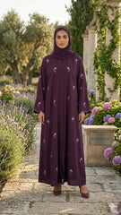 PREMIUM U.A.E STYLE + EMROIDERY LEASER WORK SLEEVES ABAYA SET