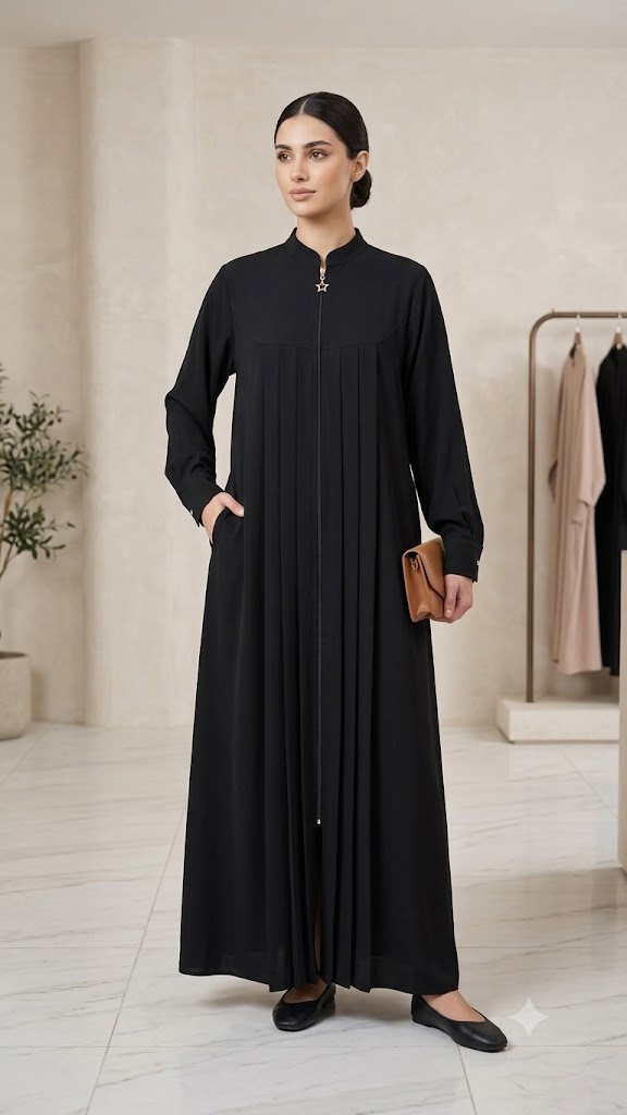 ELEGANT ZIP FRONT ABAYA