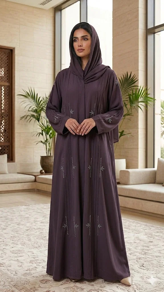 CLASSIC MAUVE MODEST WEAR ABAYA